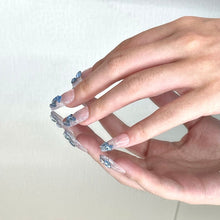 Load image into Gallery viewer, Blue crystal mermaid tears (Long)| 10pc Handmade Best Press-on Nails Award-Winning Glue-on Nails
